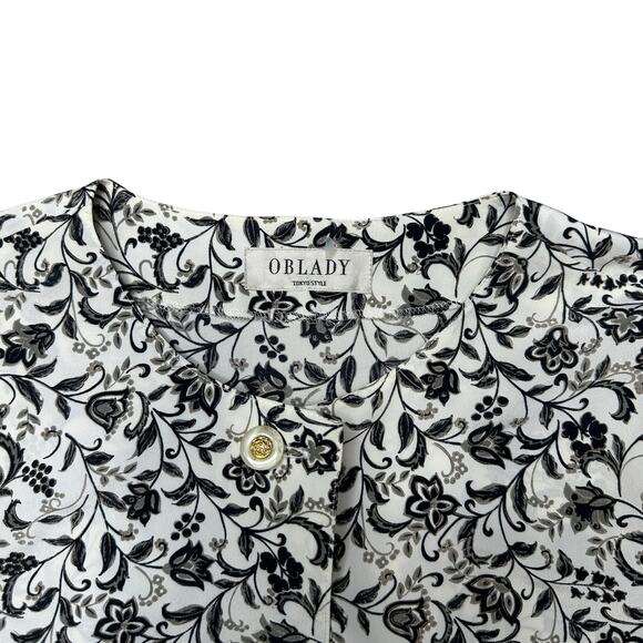 Vintage Oblady Tokyo Style Floral Dress Size Medium Black And White - Picture 4 of 7